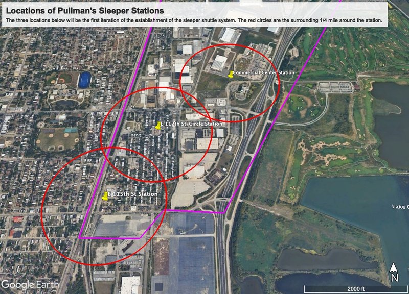 Pullman Sleeper Shuttle System Station Map