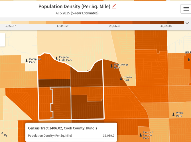 Albany Park Population Density