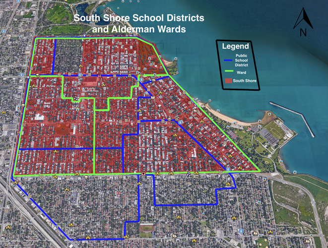 South Shore Aldermanic and School District Map