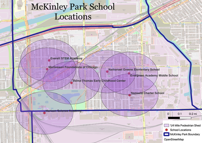 McKinley Park School Pedestrian Shed