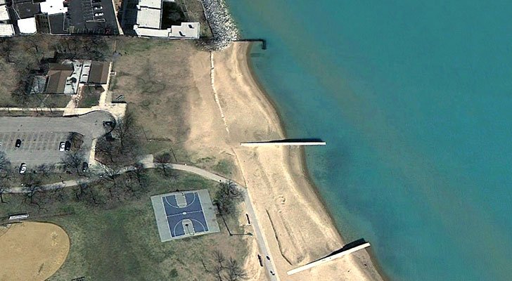 Beach front from above